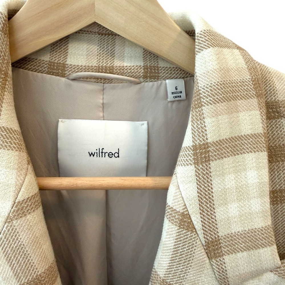 NWOT Wilfred Tan and Cream Plaid Blazer - Picture 12 of 16